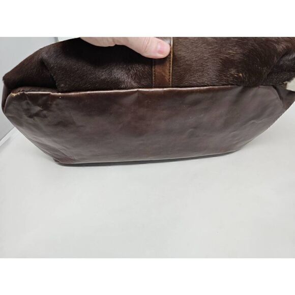 VITTORIO RICCI HAND MADE ITALY BROWN LEATHER COW HIDE PURSE TOTE LARGE 18" X 9" - Picture 10 of 10